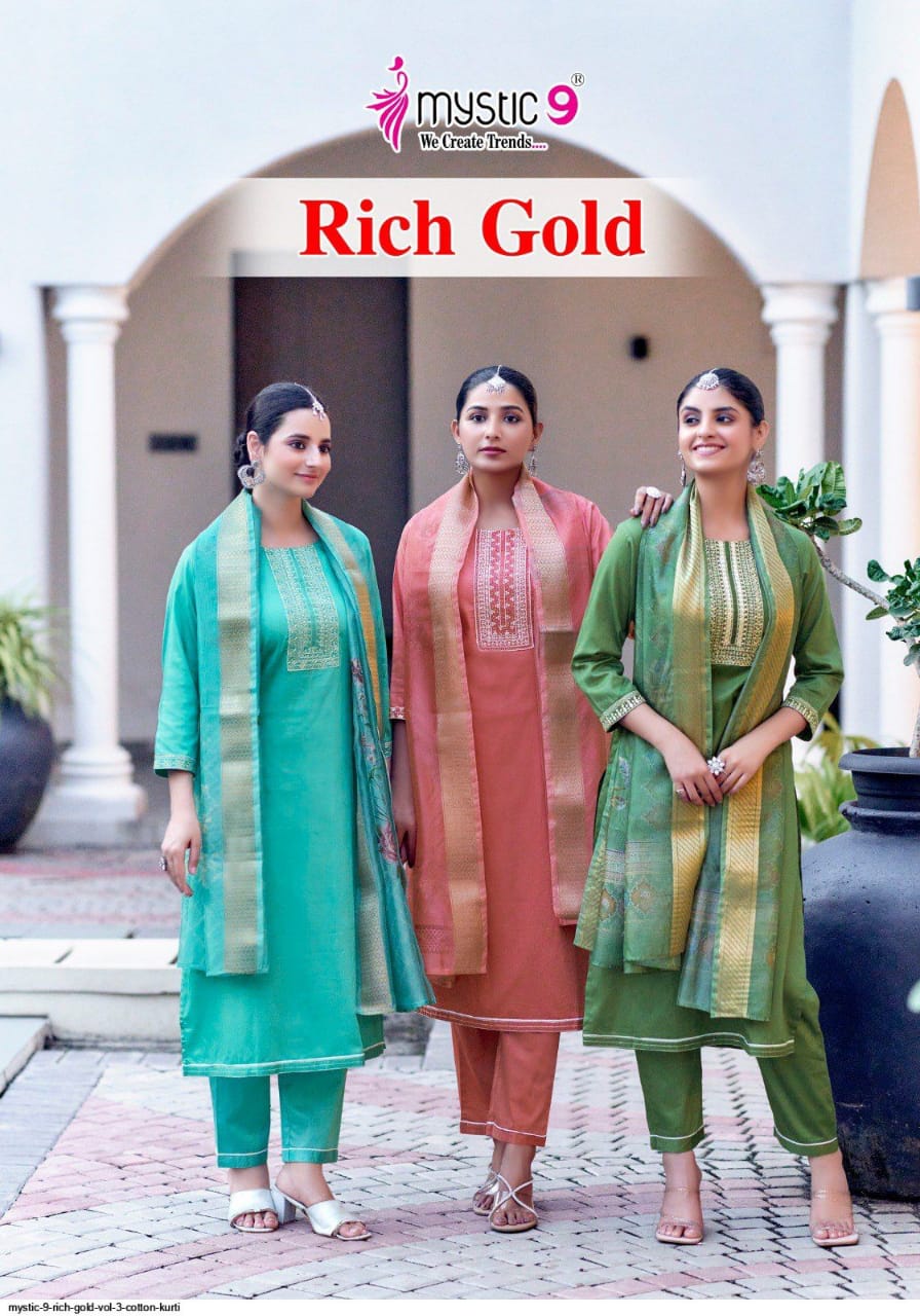 MYSTIC 9 KURTI RICH GOLD VOL 3